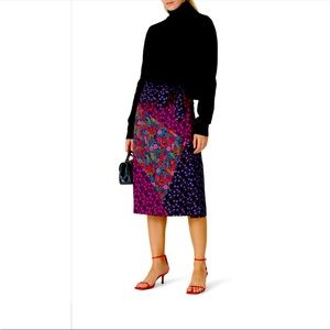 J.Crew Tie-waist Midi in Liberty Mixed Print Patchwork Floral Skirt Size 2